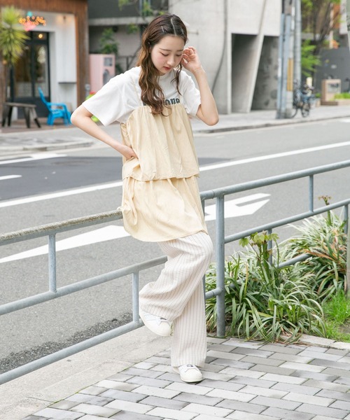 ITEMS URBANRESEARCH（アイテムズ アーバンリサーチ）の「チュニックレイヤードキャミソール（チュニック・レディース・ベージュ/ブラック・FREE）」の19枚目の写真