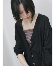 Samansa Mos2 blue | 【接触冷感】マルチスタイルVカーデ(カーディガン/ボレロ)