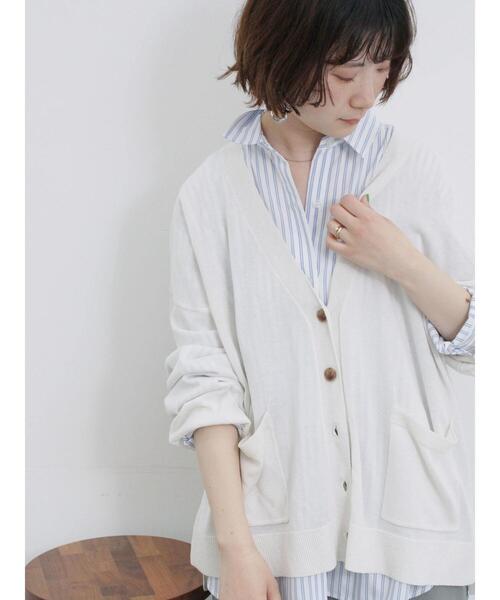 Samansa Mos2 blue（サマンサモスモスブルー）の「【接触冷感】マルチスタイルVカーデ（カーディガン/ボレロ・レディース・ブラック/ブルー/ピンク/ライトベージュ/オフホワイト/ネイビー/グリーン・L/M）」の10枚目の写真