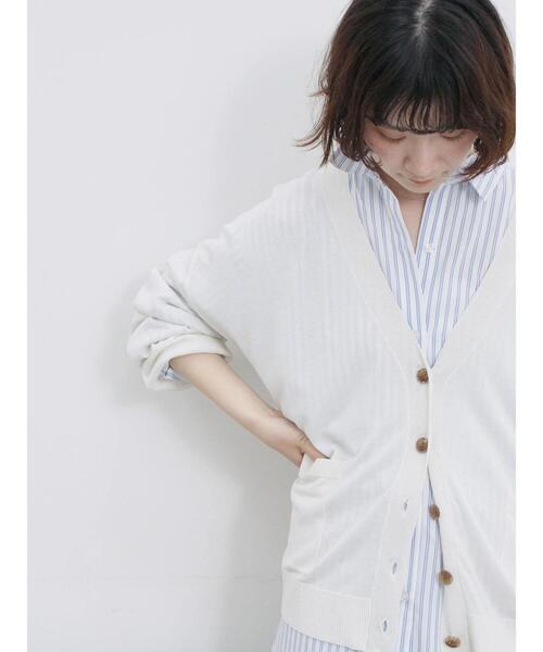 Samansa Mos2 blue（サマンサモスモスブルー）の「【接触冷感】マルチスタイルVカーデ（カーディガン/ボレロ・レディース・ブラック/ブルー/ピンク/ライトベージュ/オフホワイト/ネイビー/グリーン・L/M）」の11枚目の写真