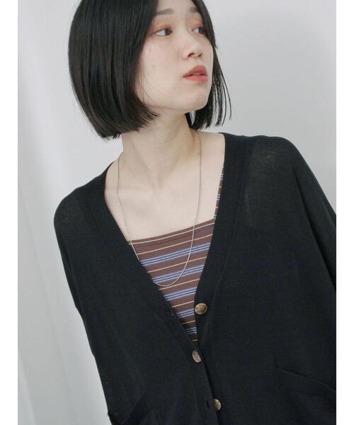 Samansa Mos2 blue（サマンサモスモスブルー）の「【接触冷感】マルチスタイルVカーデ（カーディガン/ボレロ・レディース・ブラック/ブルー/ピンク/ライトベージュ/オフホワイト/ネイビー/グリーン・L/M）」の14枚目の写真