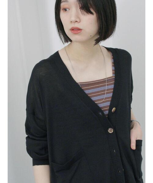 Samansa Mos2 blue（サマンサモスモスブルー）の「【接触冷感】マルチスタイルVカーデ（カーディガン/ボレロ・レディース・ブラック/ブルー/ピンク/ライトベージュ/オフホワイト/ネイビー/グリーン・L/M）」の15枚目の写真