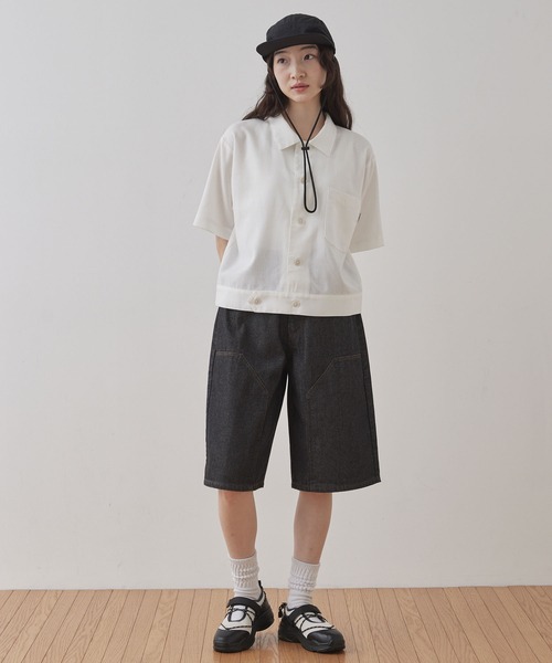 UN3Dクロップドシャツ Unblend】クロップド デザインシャツ MONO-MART LADY'S│MONO