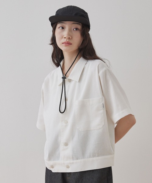 ブラウス シャツ 「ZOZO限定」ラップデザインシャツ レディース ブラウス シャツ 肩あき 肩出し ショート丈 バックラップ