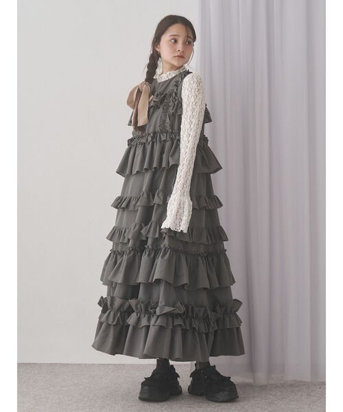 merruny メルニー　frill tiered cami ワンピース セール】フリルティアードワンピース（ワンピース）｜merry