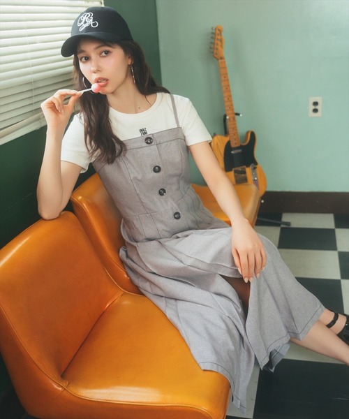 REDYAZEL(レディアゼル)の「2wayプリーツジャンパースカート(ワンピース・レディース・ベージュ/ブルー/グレー・MEDIUM/SMALL)」の2枚目の写真