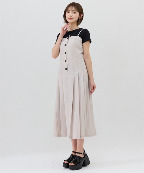 REDYAZEL(レディアゼル)の「2wayプリーツジャンパースカート(ワンピース・レディース・ベージュ/ブルー/グレー・MEDIUM/SMALL)」の8枚目の写真