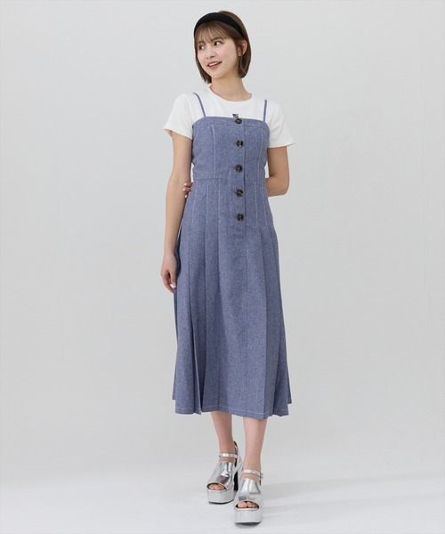 REDYAZEL(レディアゼル)の「2wayプリーツジャンパースカート(ワンピース・レディース・ベージュ/ブルー/グレー・MEDIUM/SMALL)」の18枚目の写真