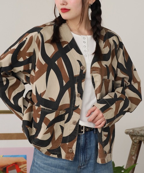PRINTED ENGINEER JACKET 印花工裝夾克 男裝 秋季 冬季