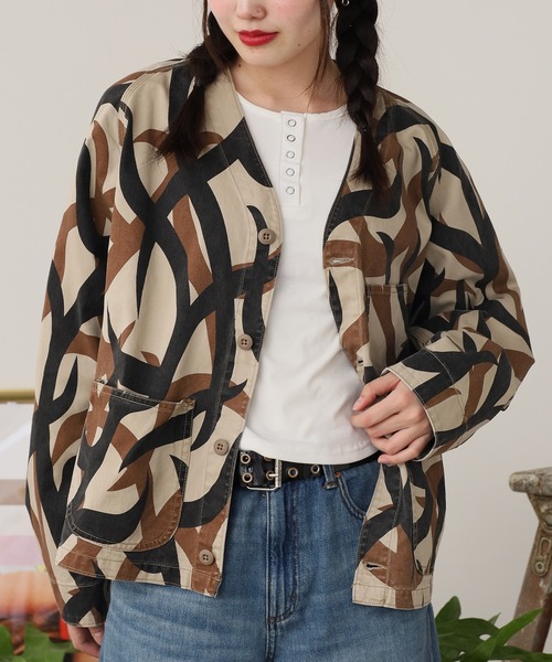 PRINTED ENGINEER JACKET 印花工裝夾克 男裝 秋季 冬季