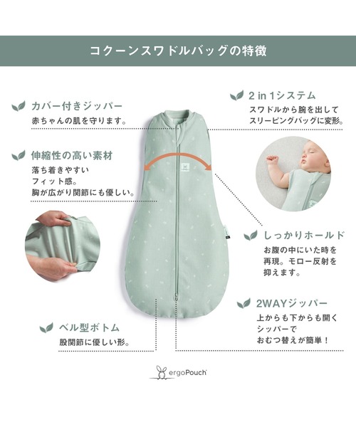 ergoPouch（エルゴポーチ）の「ergoPouch/コクーンスワドルバッグ 2.5TOG 新生児から寝返りが始まった赤ちゃん用 夜泣き対策（おくるみ・キッズ・ホワイト系その他/オートミール/ベビーピンク/ライトブルー・6MONTH/12MONTH/NewBorn/3MONTH）」の17枚目の写真