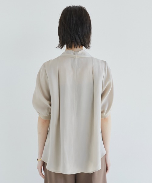 キュプラタックハーフスリーブブラウス｜ウォッシャブル/オケージョン