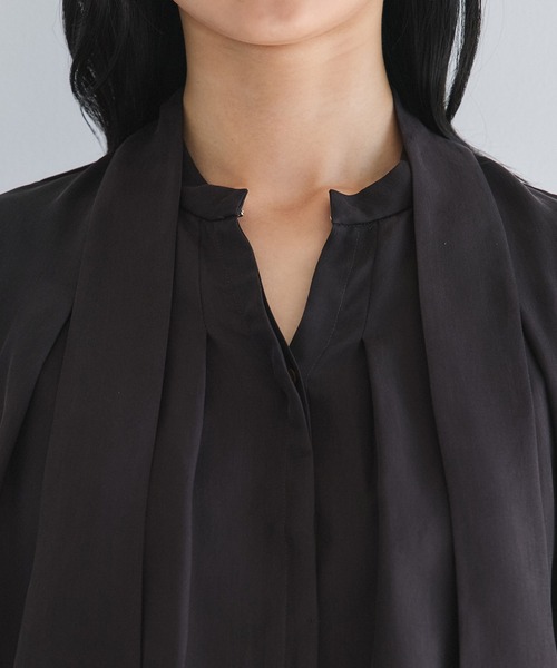 キュプラタックハーフスリーブブラウス｜ウォッシャブル/オケージョン