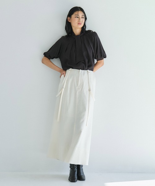 セール】キュプラタックハーフスリーブブラウス｜ウォッシャブル