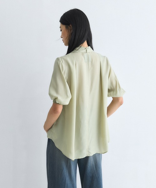 UNITED TOKYO(ユナイテッドトウキョウ)の「キュプラタックハーフスリーブブラウス|ウォッシャブル/オケージョン/オフィスカジュアル/春服(シャツ/ブラウス・レディース・ベージュ/オリーブ/ブルー/ブラウン/グリーン・FREE)」の20枚目の写真
