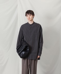 ATTACHMENT（アタッチメント）の「CU/CO ストライプツイル バンドカラー L/S SHIRT / CU/CO STRIPE TWILL BANDCOLLAR L/S SHIRT（シャツ/ブラウス・メンズ）」