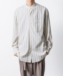 ATTACHMENT（アタッチメント）の「CU/CO ストライプツイル バンドカラー L/S SHIRT / CU/CO STRIPE TWILL BANDCOLLAR L/S SHIRT（シャツ/ブラウス）」