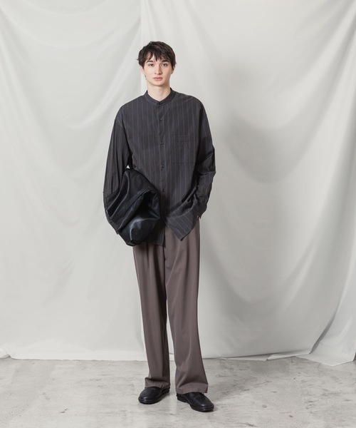 ATTACHMENT（アタッチメント）の「CU/CO ストライプツイル バンドカラー L/S SHIRT / CU/CO STRIPE TWILL BANDCOLLAR L/S SHIRT（シャツ/ブラウス・メンズ・グレー系/グリーン系・3/2/1）」の19枚目の写真