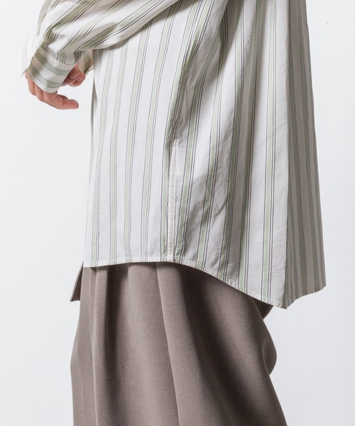 ATTACHMENT（アタッチメント）の「CU/CO ストライプツイル バンドカラー L/S SHIRT / CU/CO STRIPE TWILL BANDCOLLAR L/S SHIRT（シャツ/ブラウス・メンズ・グレー系/グリーン系・3/2/1）」の13枚目の写真