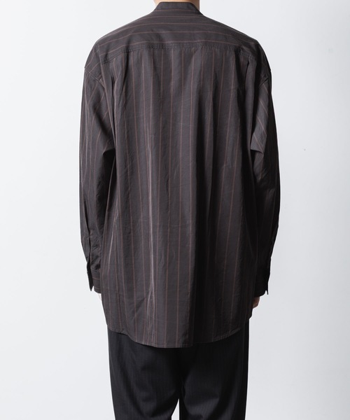 ATTACHMENT（アタッチメント）の「CU/CO ストライプツイル バンドカラー L/S SHIRT / CU/CO STRIPE TWILL BANDCOLLAR L/S SHIRT（シャツ/ブラウス・メンズ・グレー系/グリーン系・3/2/1）」の11枚目の写真