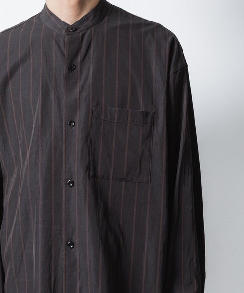 ATTACHMENT（アタッチメント）の「CU/CO ストライプツイル バンドカラー L/S SHIRT / CU/CO STRIPE TWILL BANDCOLLAR L/S SHIRT（シャツ/ブラウス・メンズ・グレー系/グリーン系・3/2/1）」の20枚目の写真