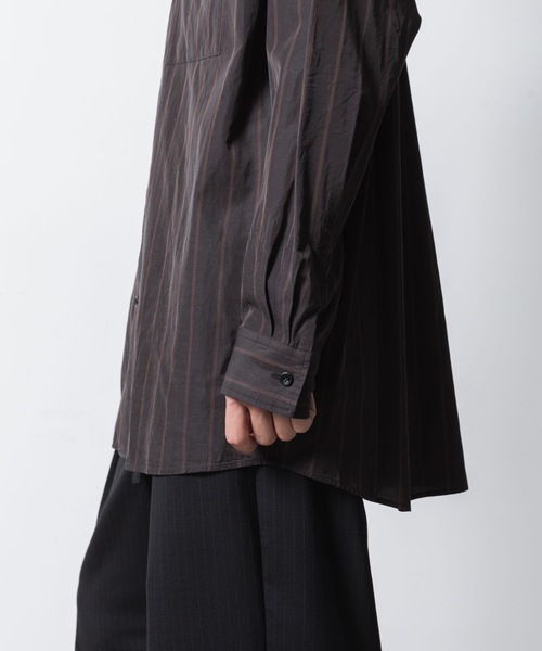 ATTACHMENT（アタッチメント）の「CU/CO ストライプツイル バンドカラー L/S SHIRT / CU/CO STRIPE TWILL BANDCOLLAR L/S SHIRT（シャツ/ブラウス・メンズ・グレー系/グリーン系・3/2/1）」の15枚目の写真