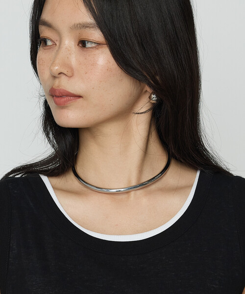 K.T KIYOKO TAKASE（キヨコタカセ）の「強撚ガステレコ／オーガニック レイヤードタンクトップ（タンクトップ・レディース・ベージュ/ブラック×ホワイト/ネイビー・9号）」の15枚目の写真