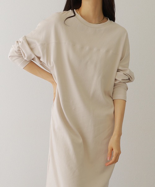 Lace Ladies(レースレディース)の「ソリッドカラー バック スリット マキシ カット ワンピース(ワンピース・レディース・チャコールグレー/ブラック/オートミール/ベージュ・S/FREE)」の16枚目の写真