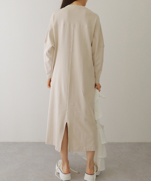 Lace Ladies(レースレディース)の「ソリッドカラー バック スリット マキシ カット ワンピース(ワンピース・レディース・チャコールグレー/ブラック/オートミール/ベージュ・S/FREE)」の19枚目の写真