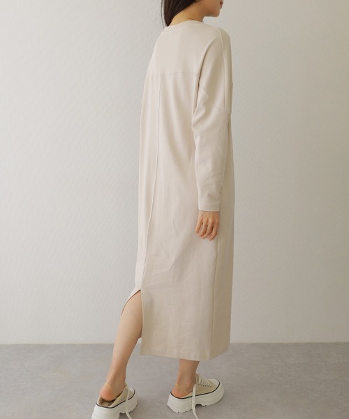 Lace Ladies(レースレディース)の「ソリッドカラー バック スリット マキシ カット ワンピース(ワンピース・レディース・チャコールグレー/ブラック/オートミール/ベージュ・S/FREE)」の20枚目の写真