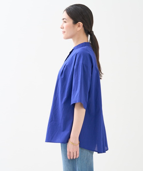 collex（コレックス）の「インド綿 半袖フレアブラウス（シャツ/ブラウス・レディース・ブラック/ブルー・フリー）」の19枚目の写真