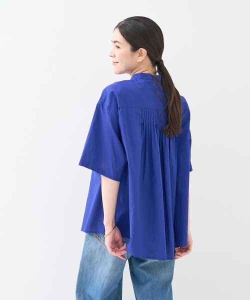 collex（コレックス）の「インド綿 半袖フレアブラウス（シャツ/ブラウス・レディース・ブラック/ブルー・フリー）」の16枚目の写真