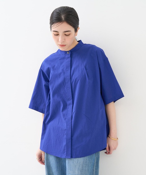 collex（コレックス）の「インド綿 半袖フレアブラウス（シャツ/ブラウス・レディース・ブラック/ブルー・フリー）」の15枚目の写真