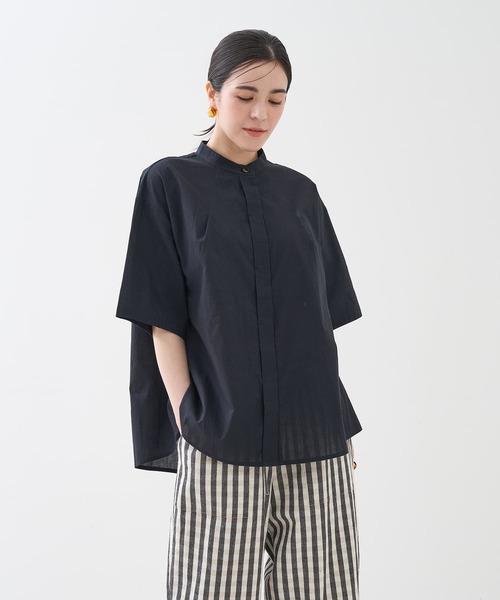 collex（コレックス）の「インド綿 半袖フレアブラウス（シャツ/ブラウス・レディース・ブラック/ブルー・フリー）」の12枚目の写真