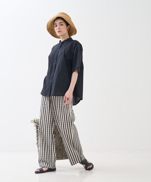 collex（コレックス）の「インド綿 半袖フレアブラウス（シャツ/ブラウス・レディース・ブラック/ブルー・フリー）」の9枚目の写真