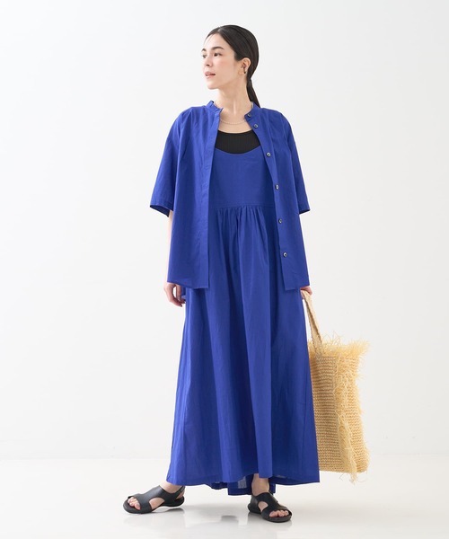 collex（コレックス）の「インド綿 半袖フレアブラウス（シャツ/ブラウス・レディース・ブラック/ブルー・フリー）」の6枚目の写真