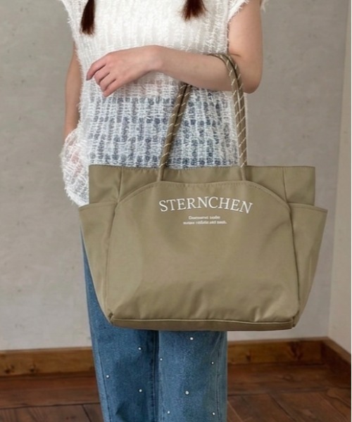 Per sist ence(パーシエンス)の「コードタックトート(トートバッグ・レディース・ベージュ/ブラック/ブルーグリーン・ONE SIZE)」の1枚目の写真