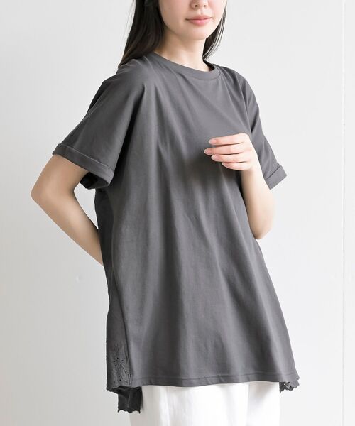rps(アールピーエス)の「スカラップレース切替AラインT(Tシャツ/カットソー・レディース・チャコールグレー/オフホワイト・フリー)」の19枚目の写真