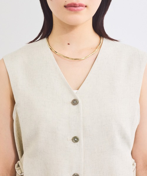 VIS（ビス）の「【セットアップ対応】サイドベルトフレアジレ（ベスト・レディース・オフホワイト/チャコールグレー・FREE）」の11枚目の写真