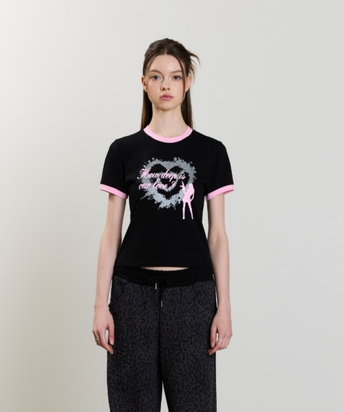 LUVISTRUE（ラヴイズトゥルー）の「SM HOW DEEP HEART TANG TEE（Tシャツ/カットソー・レディース・ホワイト/ブラック/ブルー・FREE）」の13枚目の写真