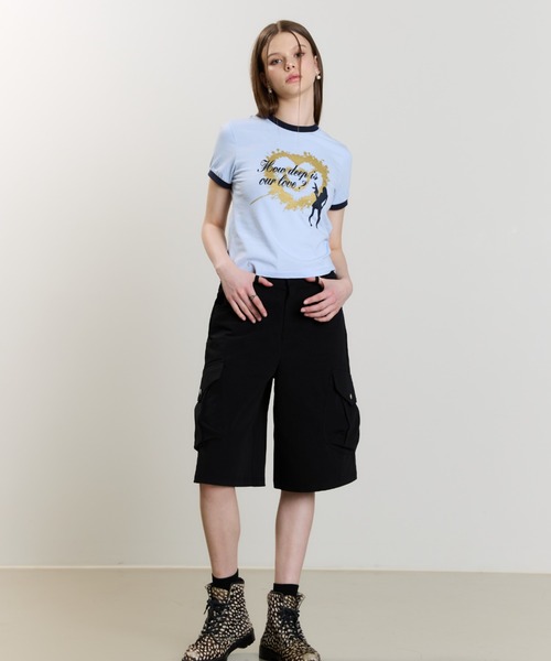 LUVISTRUE（ラヴイズトゥルー）の「SM HOW DEEP HEART TANG TEE（Tシャツ/カットソー・レディース・ホワイト/ブラック/ブルー・FREE）」の12枚目の写真