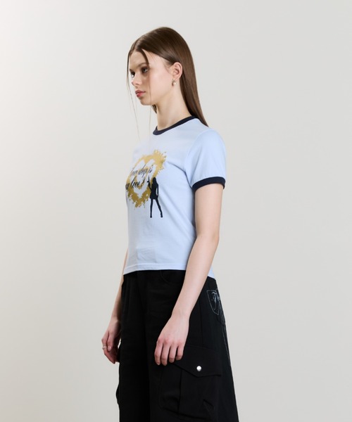 LUVISTRUE（ラヴイズトゥルー）の「SM HOW DEEP HEART TANG TEE（Tシャツ/カットソー・レディース・ホワイト/ブラック/ブルー・FREE）」の20枚目の写真