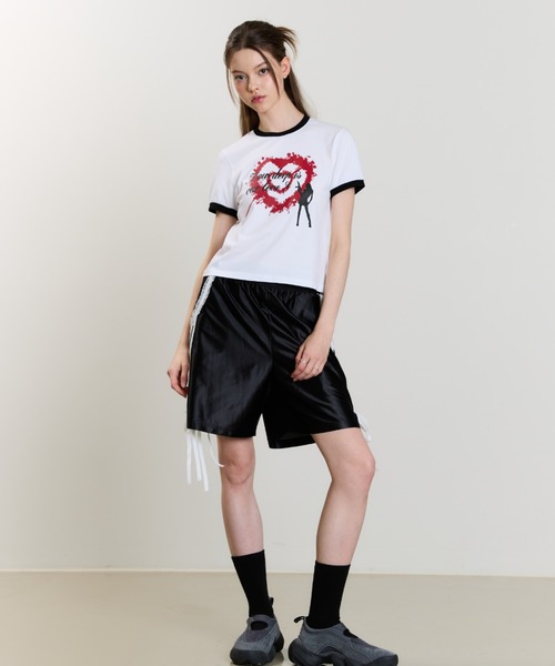 LUVISTRUE（ラヴイズトゥルー）の「SM HOW DEEP HEART TANG TEE（Tシャツ/カットソー・レディース・ホワイト/ブラック/ブルー・FREE）」の9枚目の写真