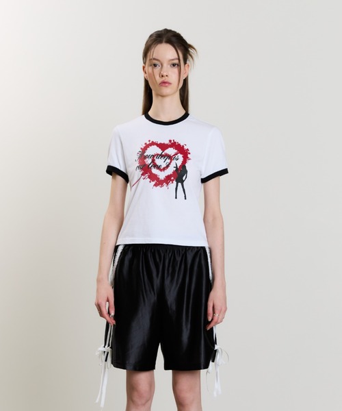 LUVISTRUE（ラヴイズトゥルー）の「SM HOW DEEP HEART TANG TEE（Tシャツ/カットソー・レディース・ホワイト/ブラック/ブルー・FREE）」の16枚目の写真