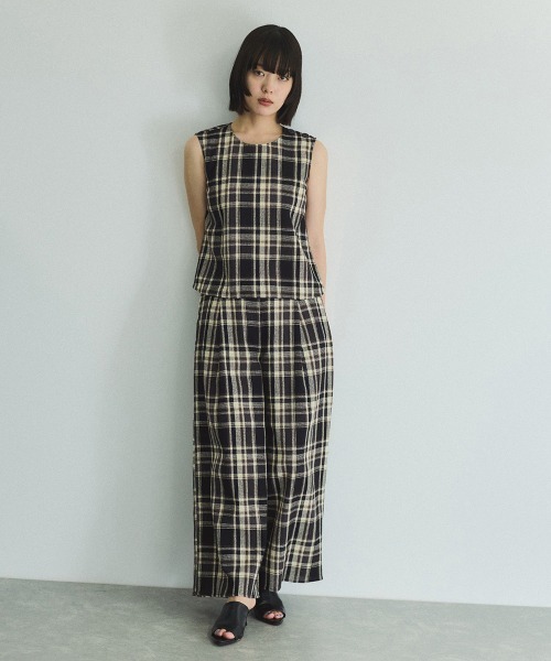 VICKY（ビッキー）の「カラミチェックプルブラウス≪手洗い可能≫（シャツ/ブラウス・レディース・ブラック系その他/オレンジ系その他/ブルー系その他・M）」の8枚目の写真