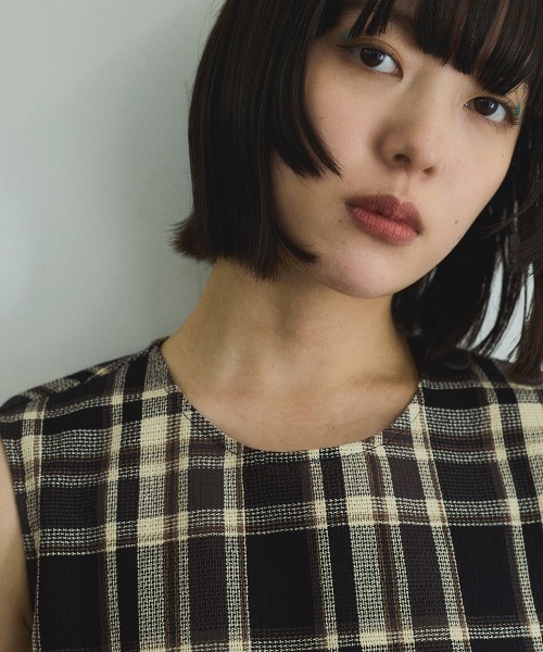 VICKY（ビッキー）の「カラミチェックプルブラウス≪手洗い可能≫（シャツ/ブラウス・レディース・ブラック系その他/オレンジ系その他/ブルー系その他・M）」の12枚目の写真