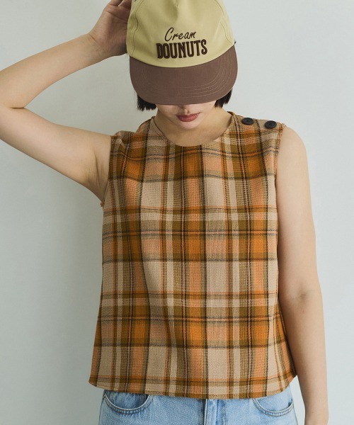 VICKY（ビッキー）の「カラミチェックプルブラウス≪手洗い可能≫（シャツ/ブラウス・レディース・ブラック系その他/オレンジ系その他/ブルー系その他・M）」の16枚目の写真