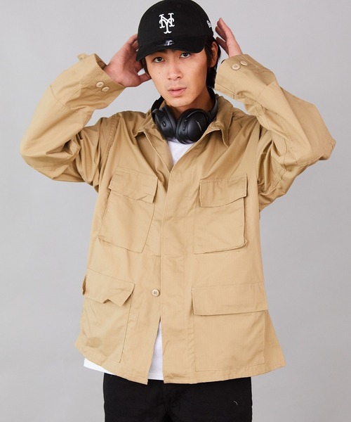 ROOPTOKYO（ループトウキョウ）の「BDU SHIRT US MADE ミリタリーシャツジャケット　BDUシャツ（シャツ/ブラウス・メンズ・カモフラージュ/ブラック/カーキ・M/L/XL）」の2枚目の写真