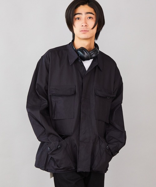 【ESSAY】SH-4 BDU SHIRT - Black ミリタリージャケット ESSAY / エッセイ | SH-4 BDU SHIRT - Navy stripe | 通販