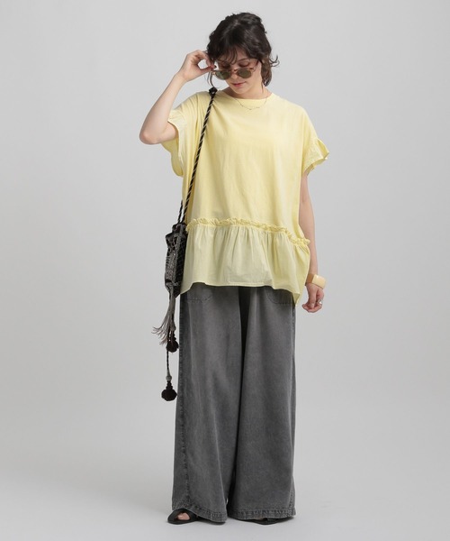 GEORGE'S（ジョージズ）の「ドッキングフリルTシャツ（その他トップス・レディース・スカイブルー/グレー系その他/ホワイト/イエロー・MEDIUM/SMALL）」の8枚目の写真